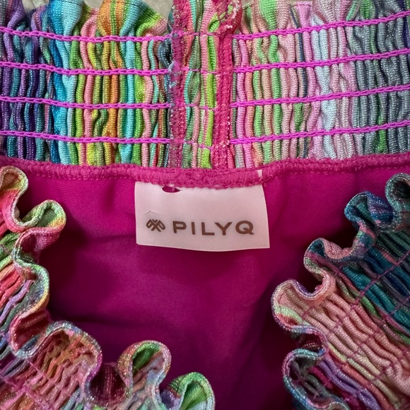 Pilyq PQ Swim Retro Stripe Smocked Girls Bikini - Picture 4 of 5